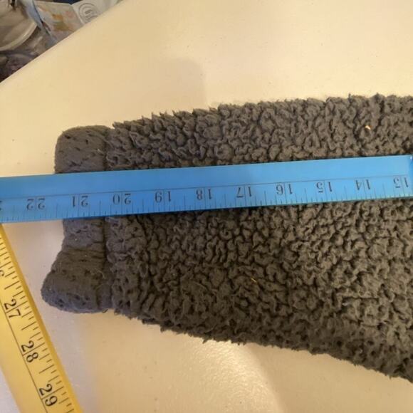 Hollister Y2K Womens M Short Fleece Gray Puffy Teddy Jacket FullZip 2Pocket Cozy - Picture 3 of 11